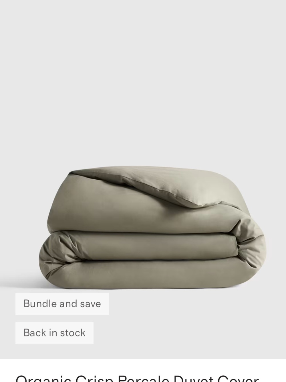 Organic Crisp Percale Duvet Cover